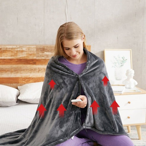 Stay Warm All Winter with This Ultra-Soft Heated Plush Blanket