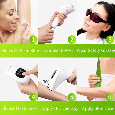 IPL Laser Hair Removal Device for Face & Body – 75 AED