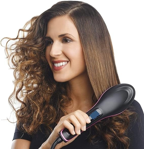 Szentpeter Simply 2-in-1 Hair Curler & Straightener Brush – Dual-Function Styling Tool for Effortless Hair