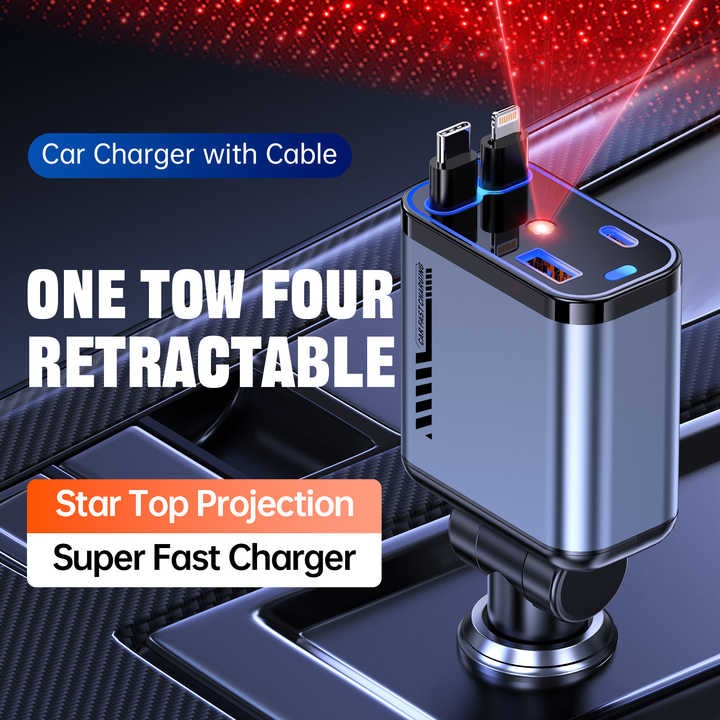 Retractable Car Charger – Fast, Tangle-Free Charging on the Go