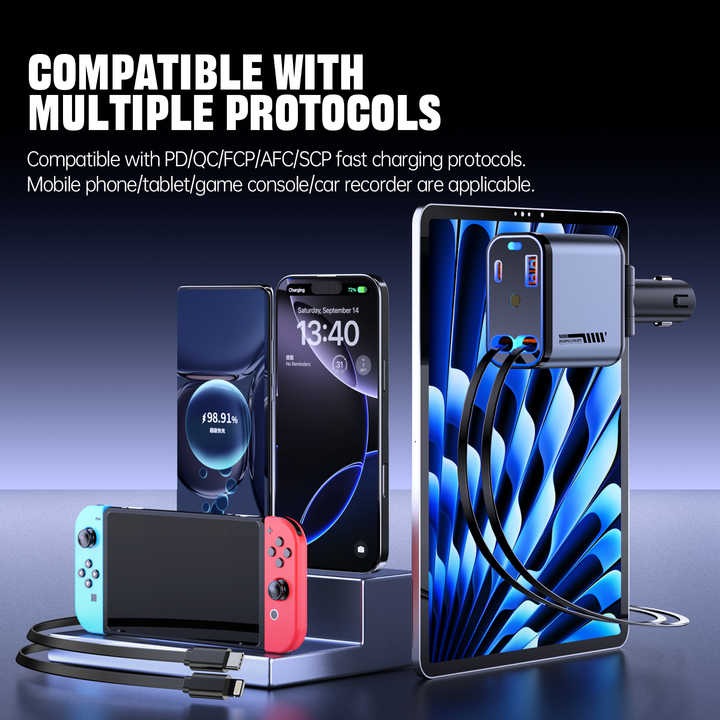 Retractable Car Charger – Fast, Tangle-Free Charging on the Go