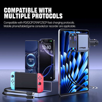 Retractable Car Charger – Fast, Tangle-Free Charging on the Go