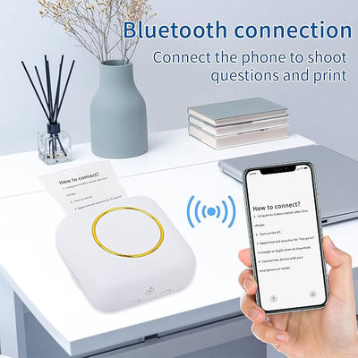 Portable Mini Pocket Thermal Printer – Wireless, Bluetooth, Inkless, for Notes, Labels & Photos