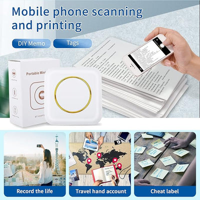 Portable Mini Pocket Thermal Printer – Wireless, Bluetooth, Inkless, for Notes, Labels & Photos