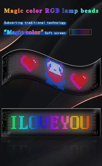 LED Display Screen for Car Taxi – Soft Flexible Screen (92×374mm)