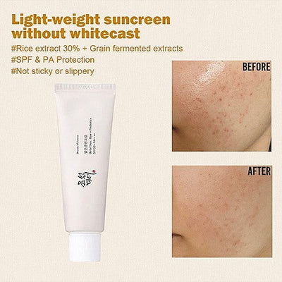 Beauty of Joseon Relief Sun: Rice + Probiotics is a lightweight, creamy chemical sunscreen