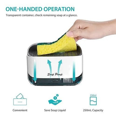 Soap Pump Dispenser with Sponge Holder – 2-in-1 Kitchen Convenience