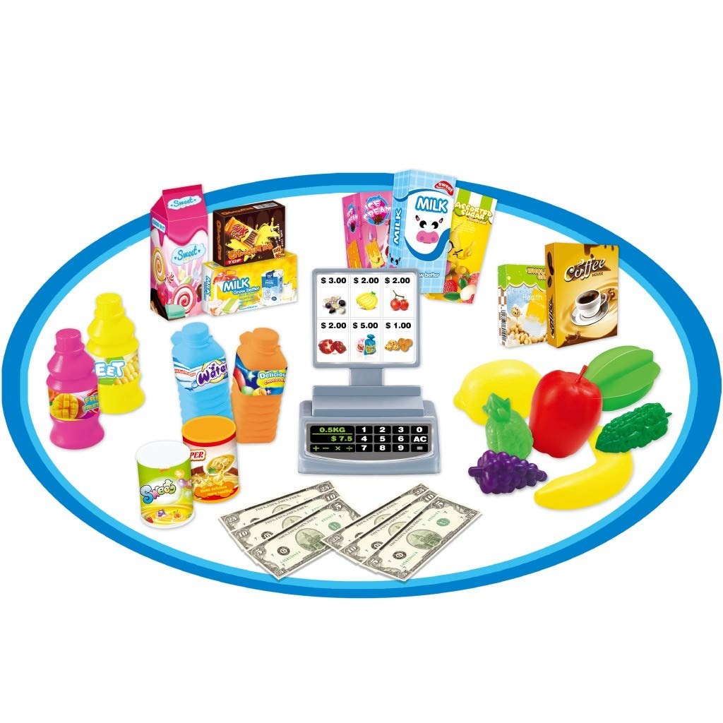 Deluxe Kids Grocery Store Toy Set – Includes Cash Register, Food Items & Shopping Cart