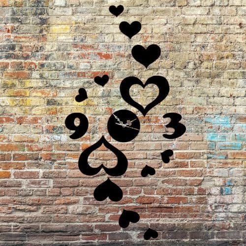 Cut Heart Wall Clock – Modern 3D Sticker Design (30 x 30 cm, Multiple Colors)