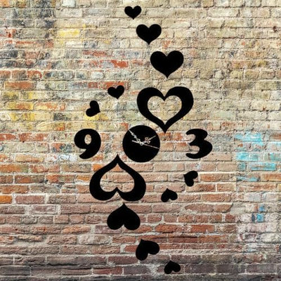 Cut Heart Wall Clock – Modern 3D Sticker Design (30 x 30 cm, Multiple Colors)